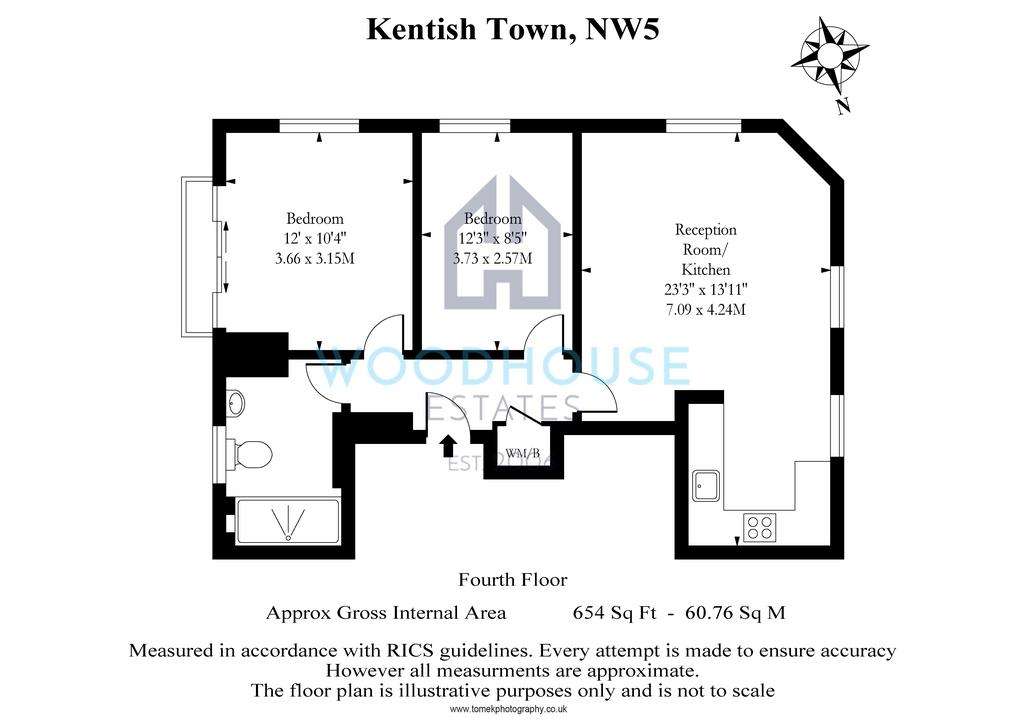 2 bedroom flat to rent - floorplan