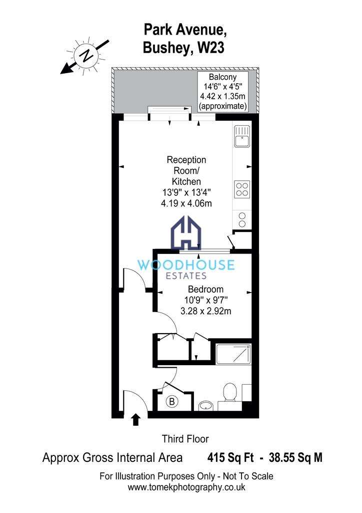 1 bedroom flat to rent - floorplan