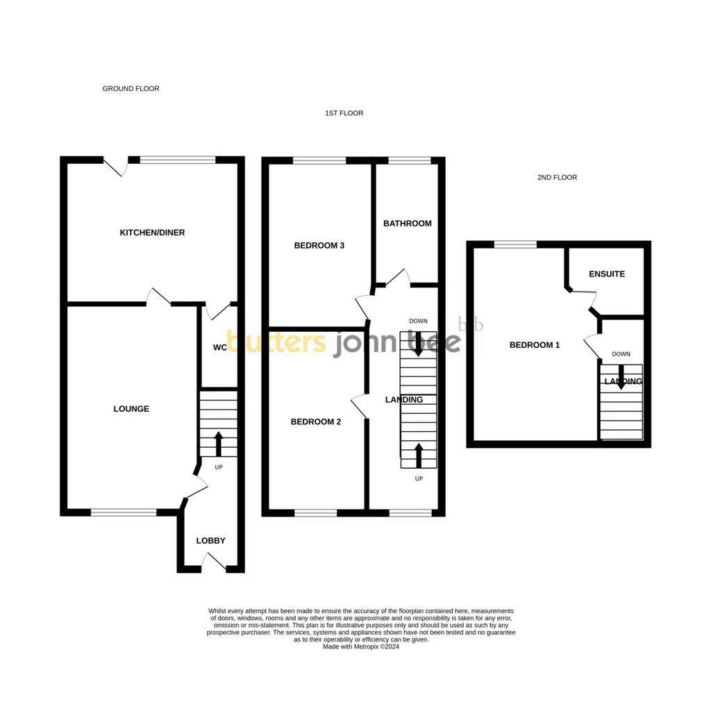 3 bedroom terraced house for sale - floorplan