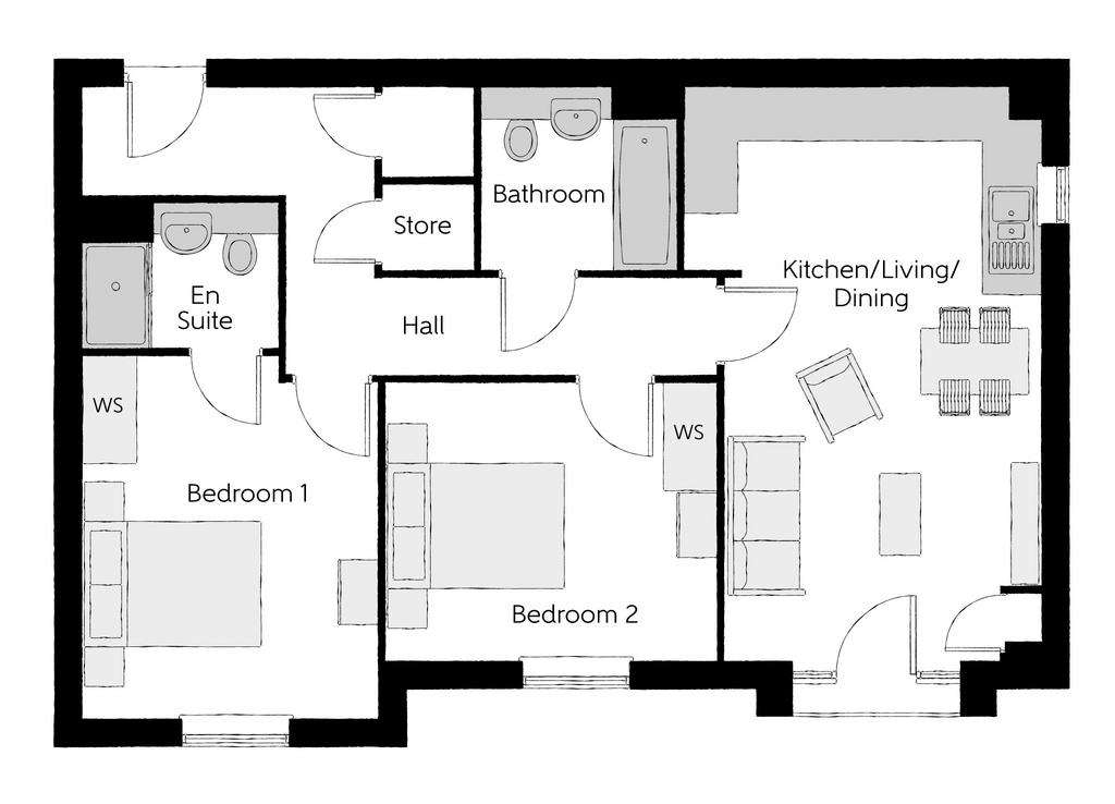 2 bedroom flat for sale - floorplan