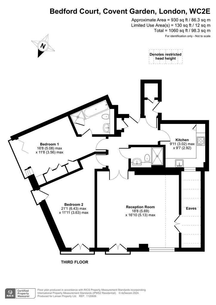 2 bedroom flat to rent - floorplan