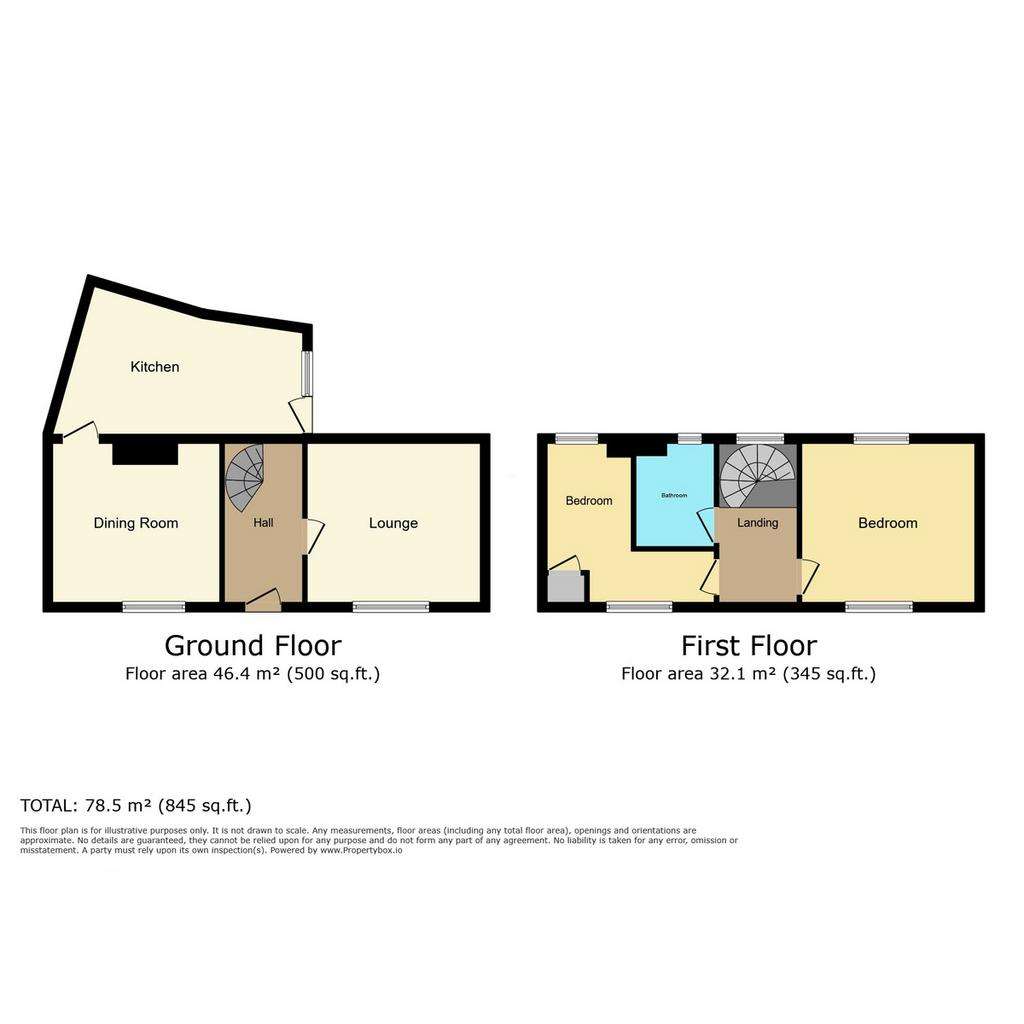 2 bedroom terraced house for sale - floorplan