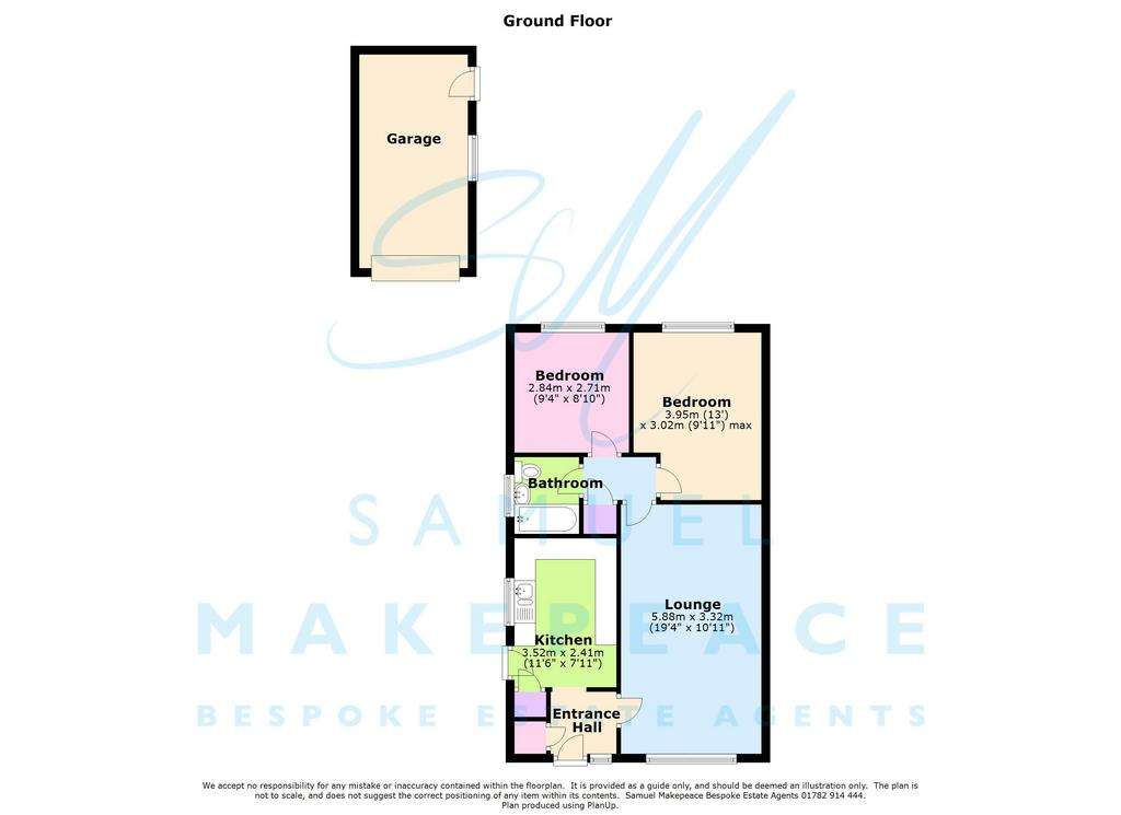 2 bedroom detached bungalow for sale - floorplan