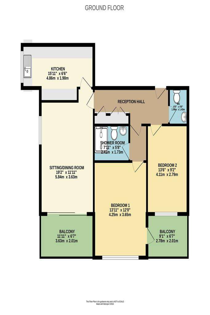 2 bedroom flat to rent - floorplan