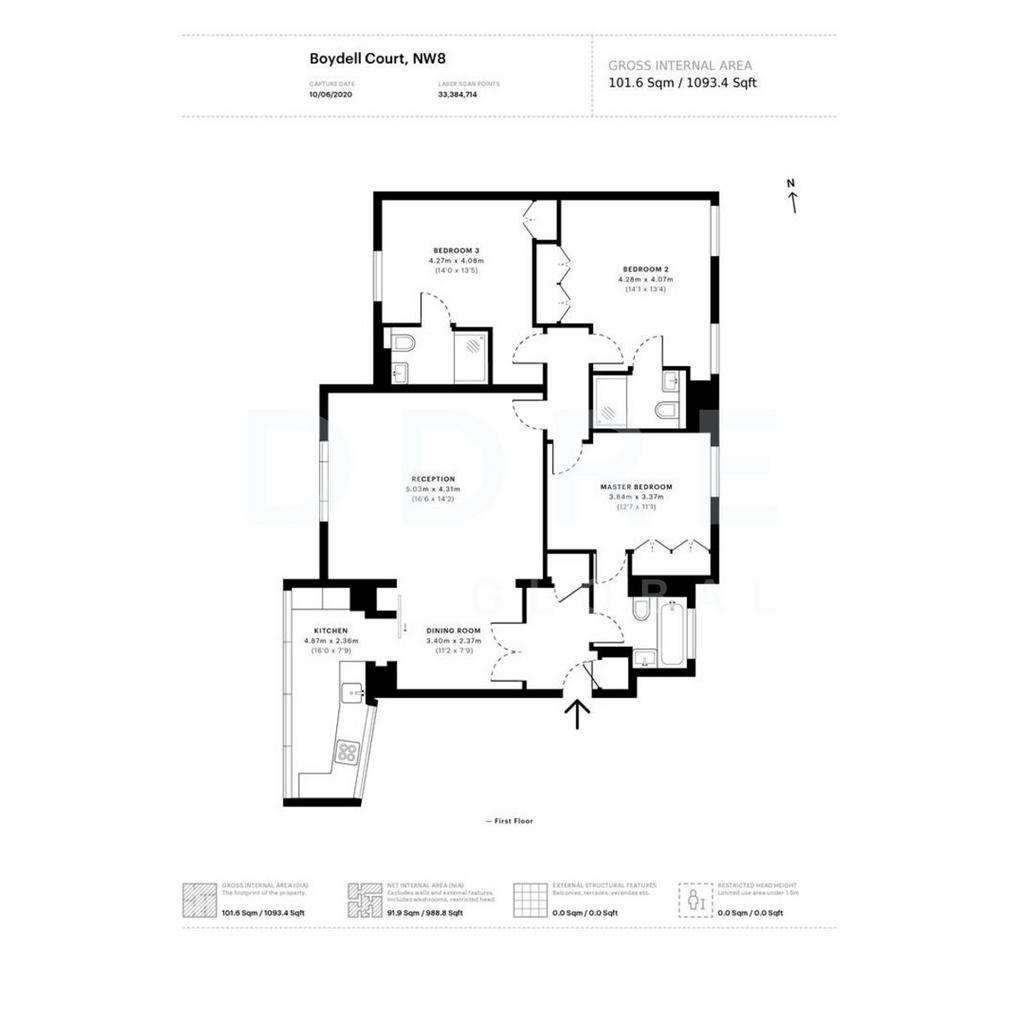 3 bedroom flat to rent - floorplan