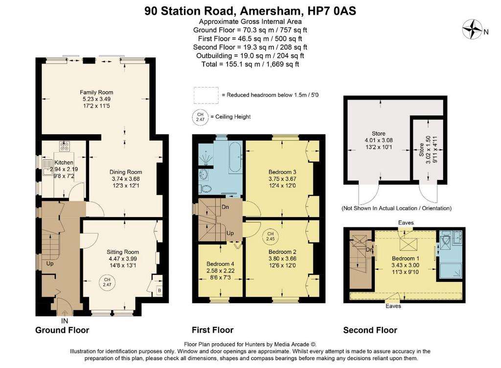 4 bedroom semi-detached house for sale - floorplan