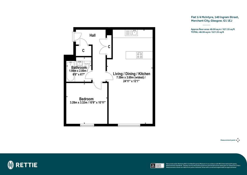 1 bedroom flat for sale - floorplan