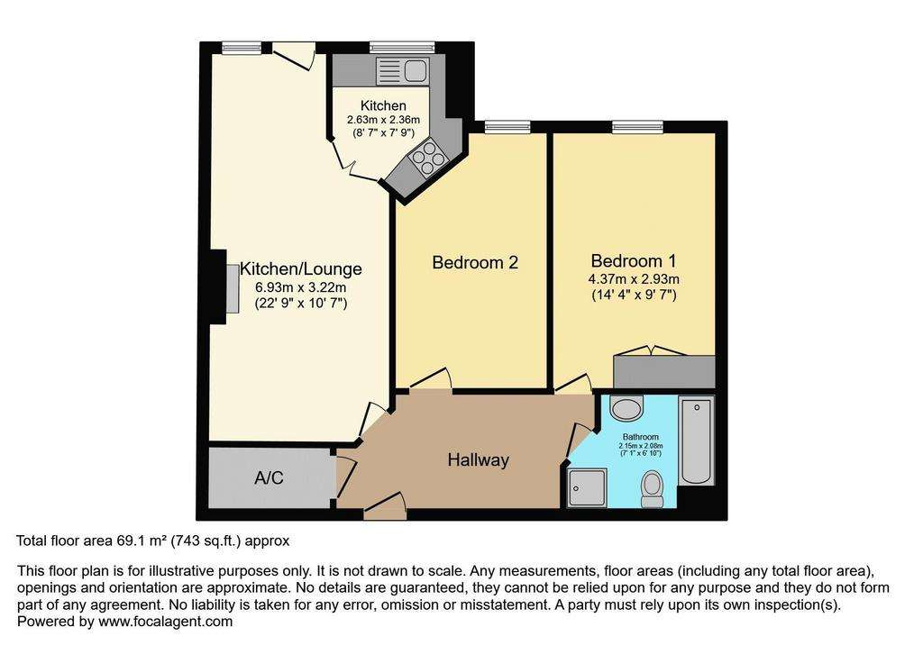 2 bedroom retirement property for sale - floorplan