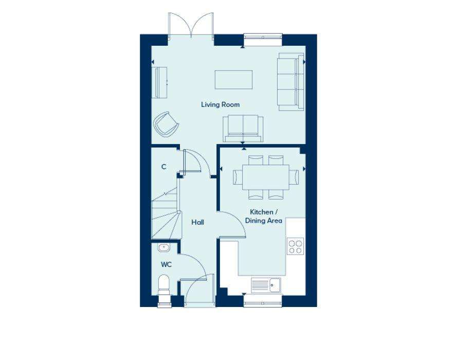 3 bedroom terraced house for sale - floorplan