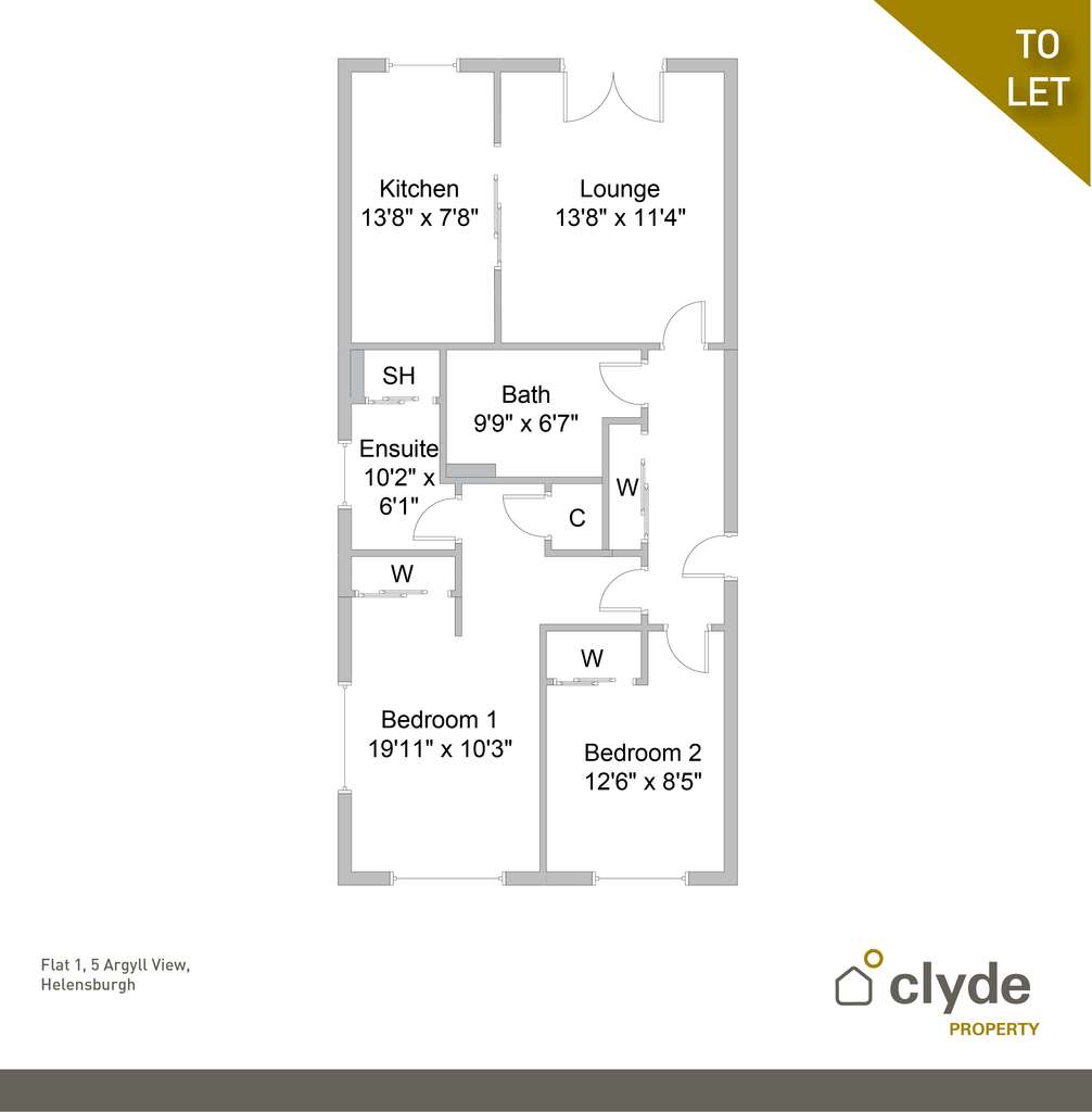 2 bedroom flat to rent - floorplan