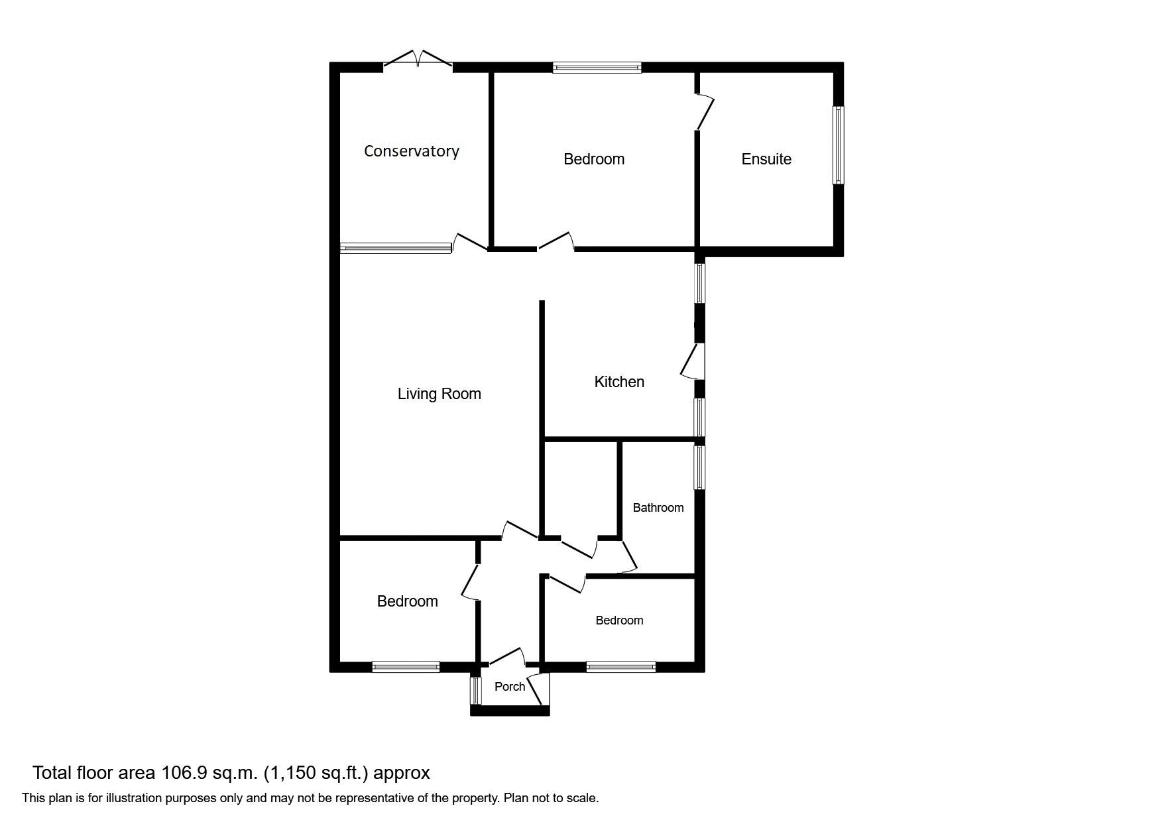 3 bedroom bungalow for sale - floorplan