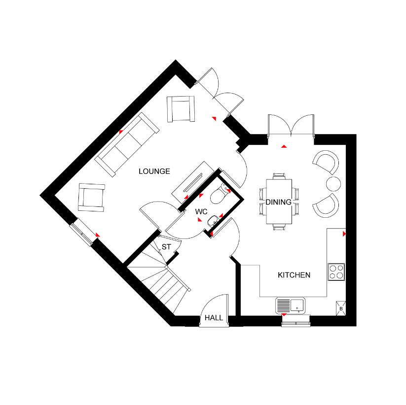 3 bedroom semi-detached house for sale - floorplan