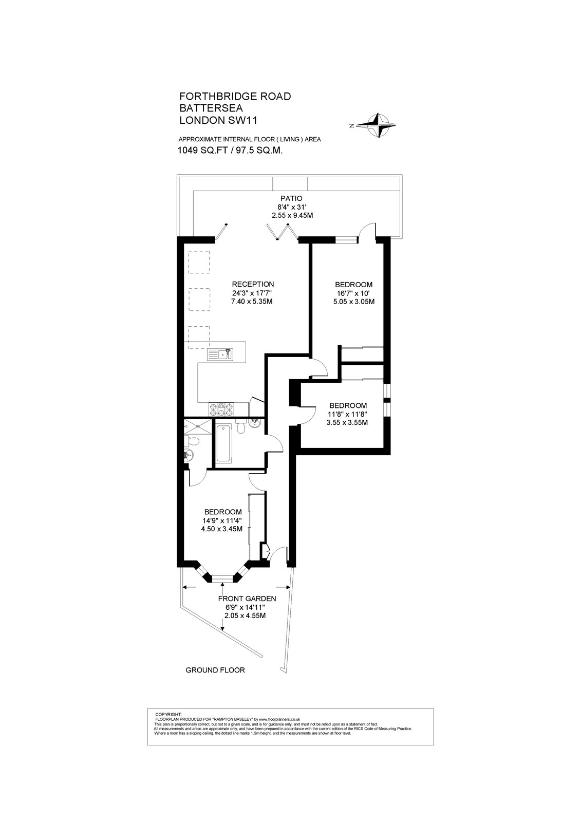 3 bedroom flat for sale - floorplan