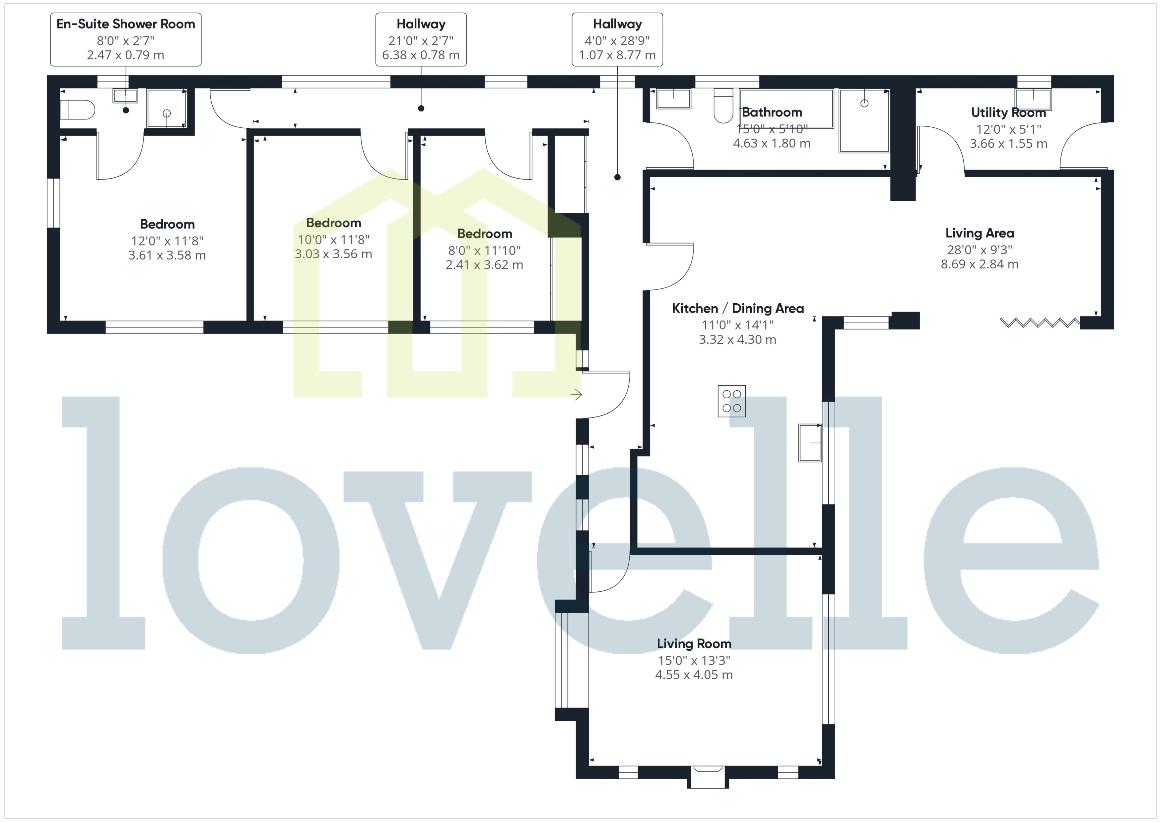 3 bedroom bungalow for sale - floorplan