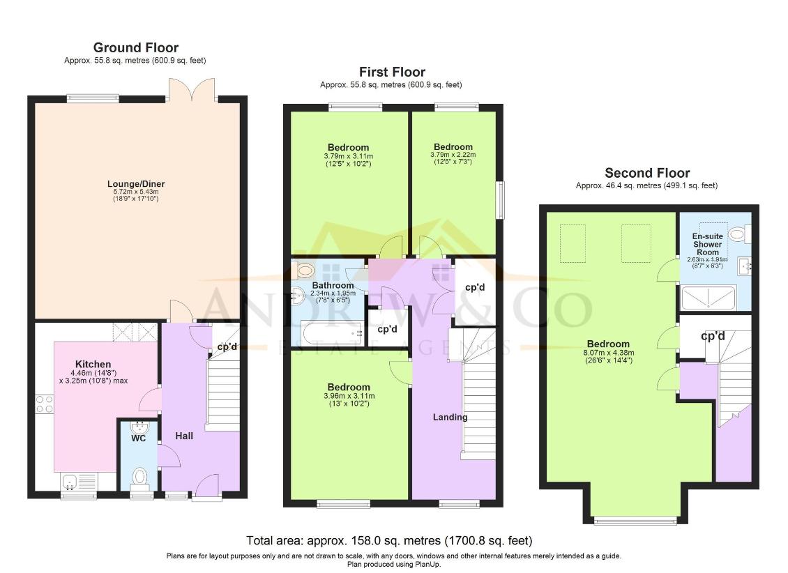 4 bedroom town house for sale - floorplan