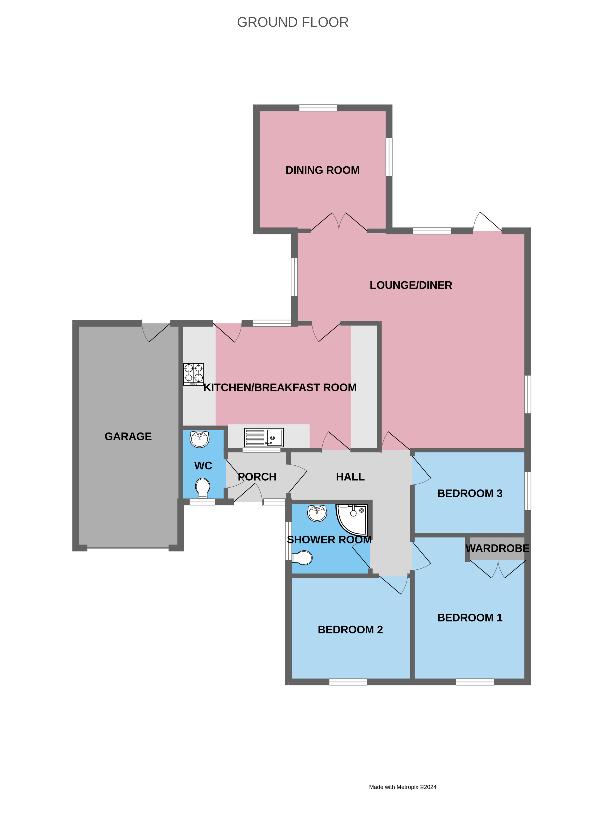 3 bedroom bungalow for sale - floorplan