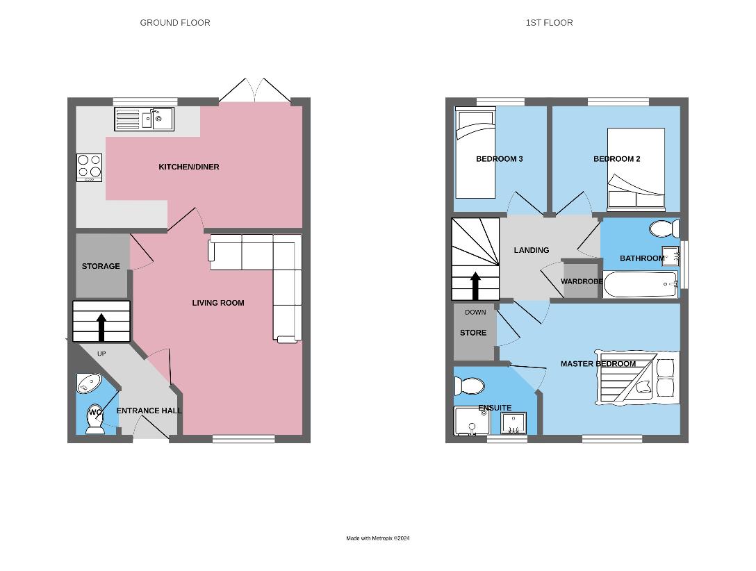 3 bedroom property for sale - floorplan