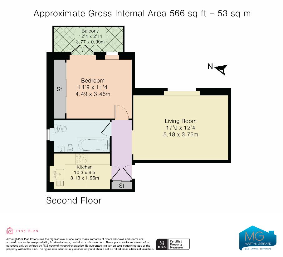 1 bedroom flat for sale - floorplan