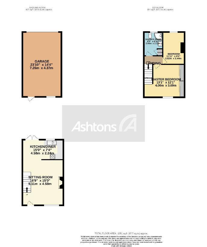 2 bedroom detached house for sale - floorplan