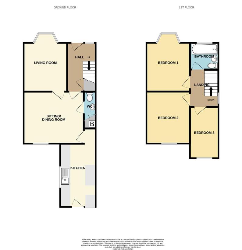 3 bedroom semi-detached house for sale - floorplan