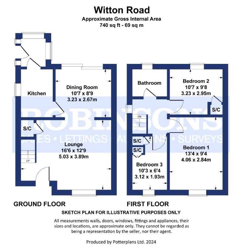 3 bedroom semi-detached house for sale - floorplan