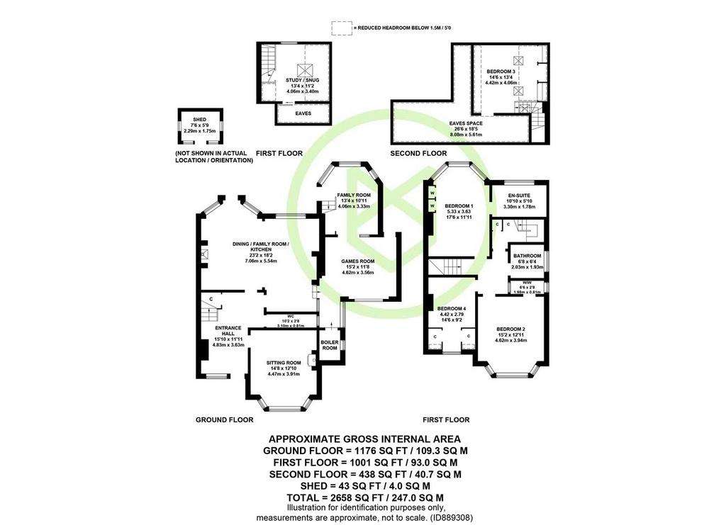 4 bedroom semi-detached house for sale - floorplan