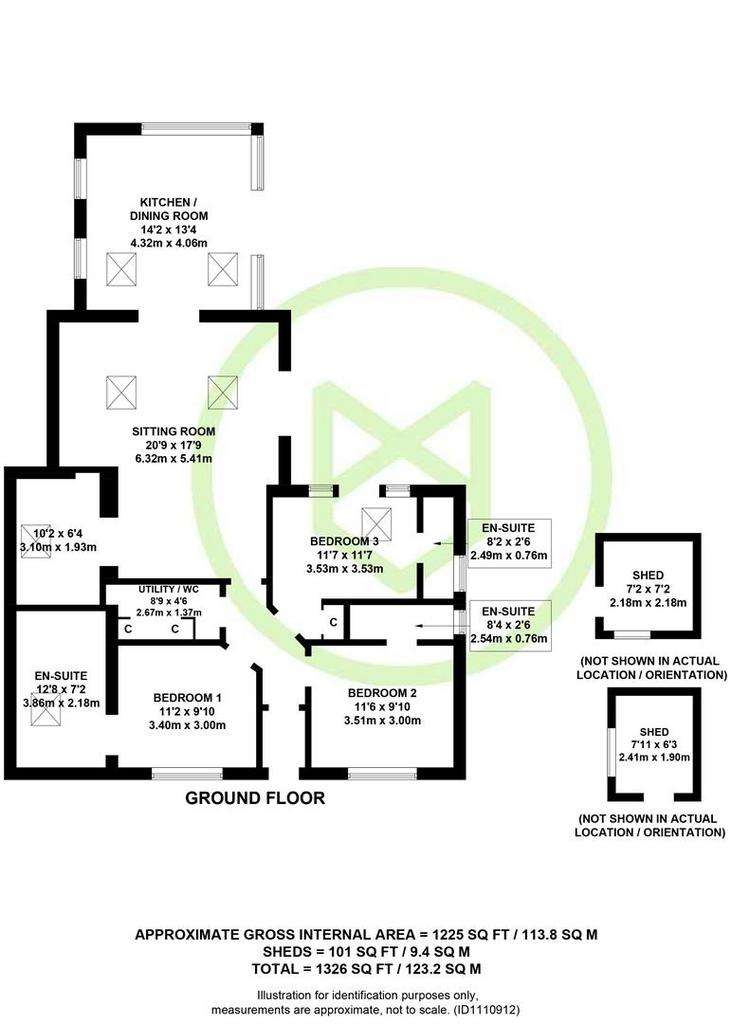 3 bedroom detached bungalow for sale - floorplan