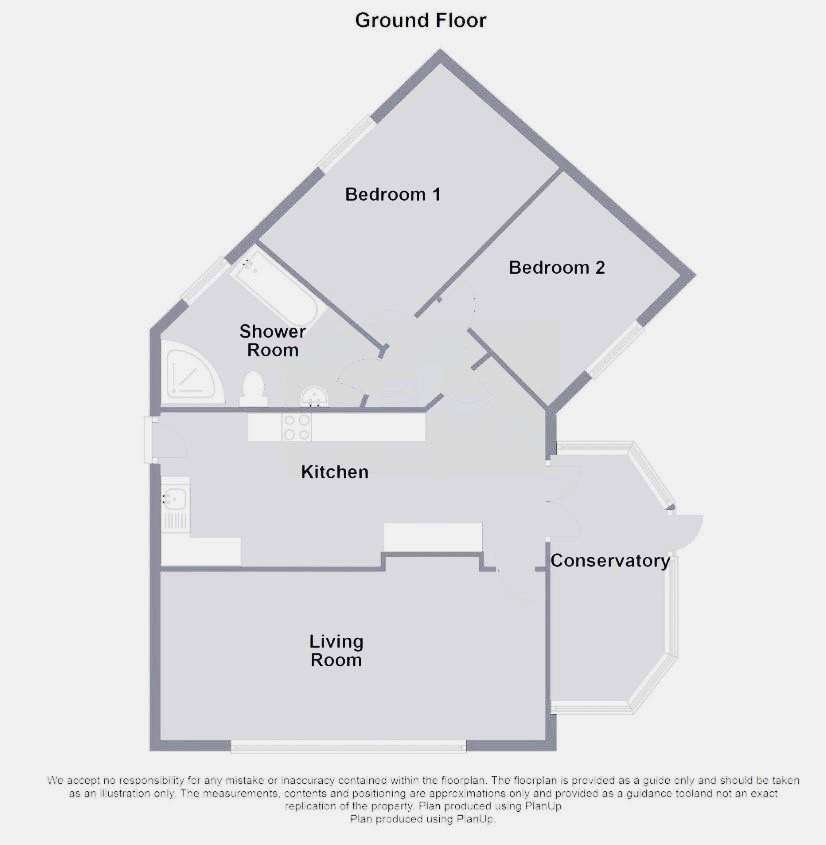 2 bedroom semi-detached bungalow for sale - floorplan