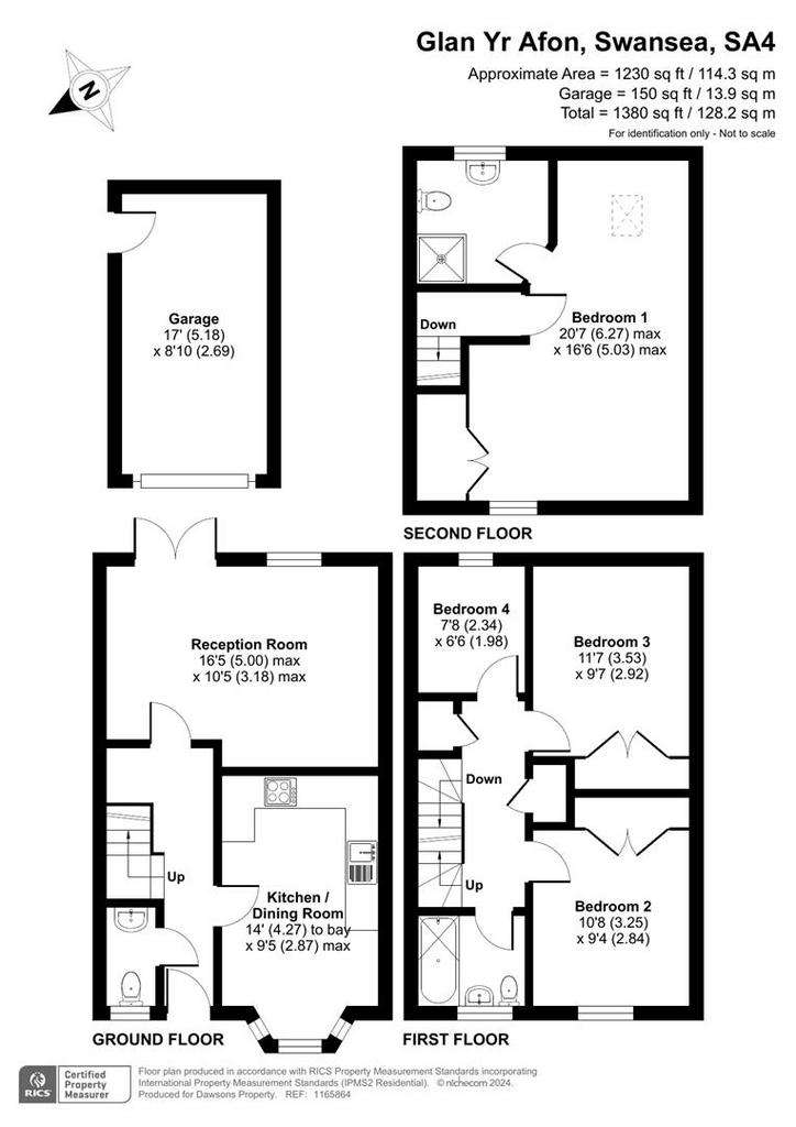 4 bedroom town house for sale - floorplan