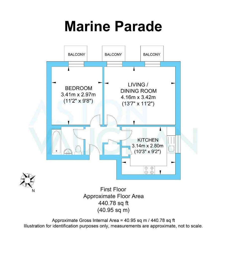 1 bedroom flat to rent - floorplan