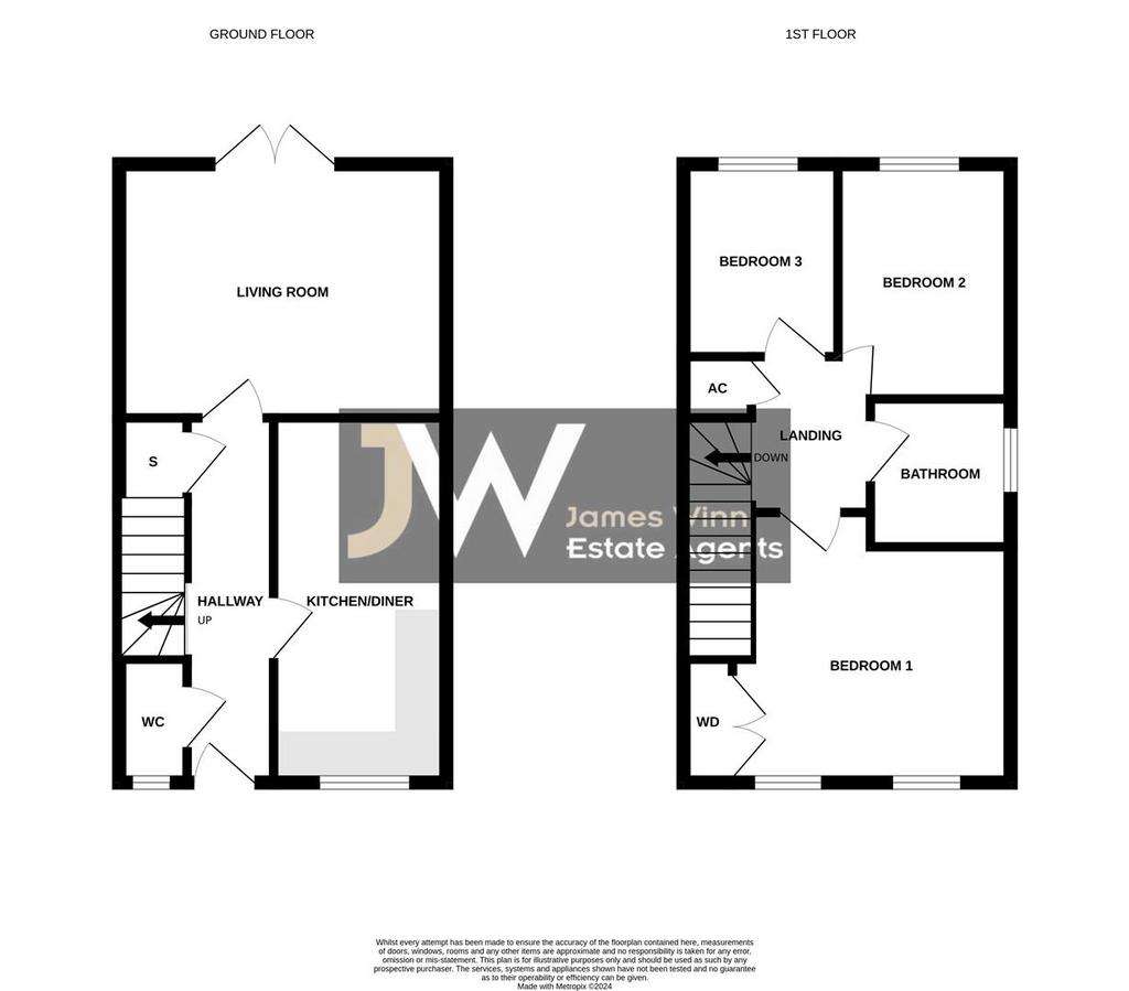 3 bedroom semi-detached house for sale - floorplan