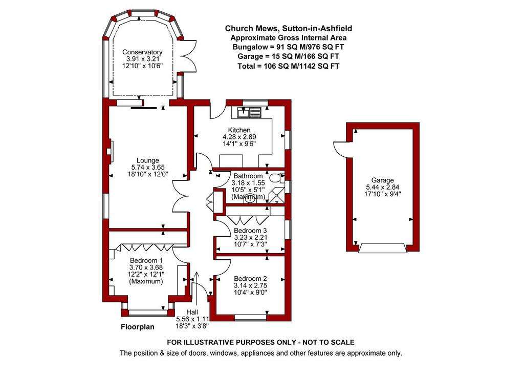 3 bedroom detached bungalow for sale - floorplan