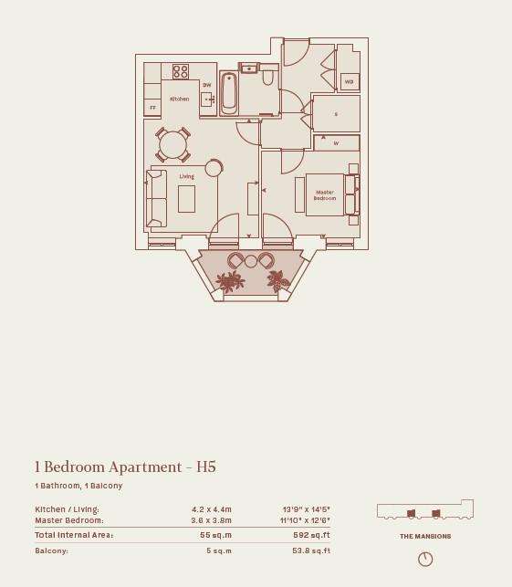 1 bedroom flat for sale - floorplan