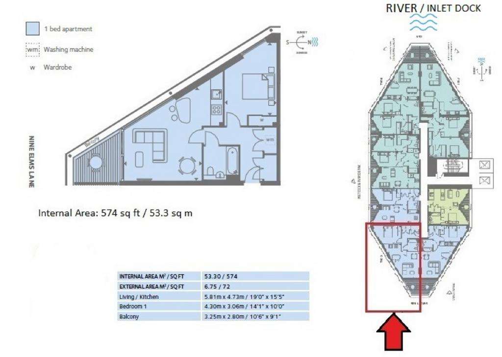 1 bedroom flat to rent - floorplan