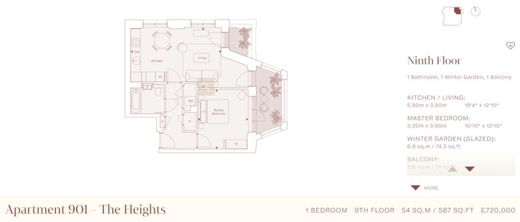 1 bedroom flat for sale - floorplan