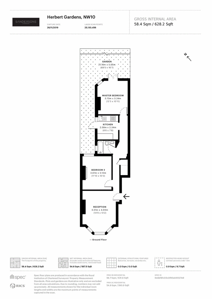 2 bedroom flat to rent - floorplan