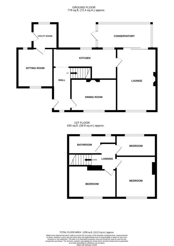 3 bedroom semi-detached house for sale - floorplan