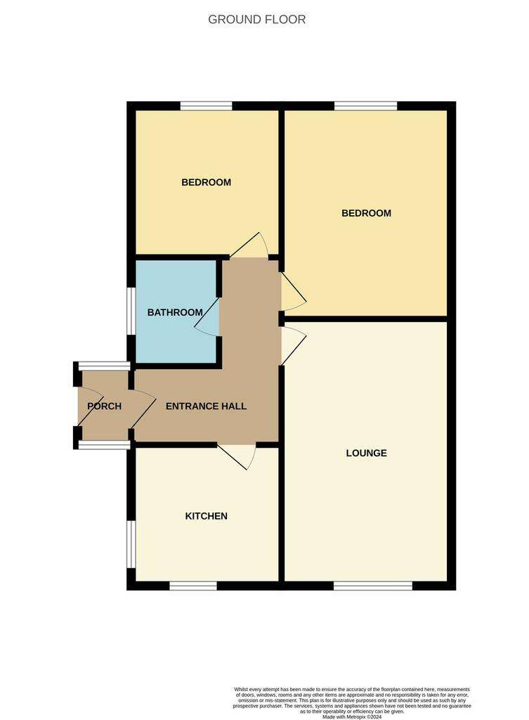 2 bedroom semi-detached bungalow for sale - floorplan