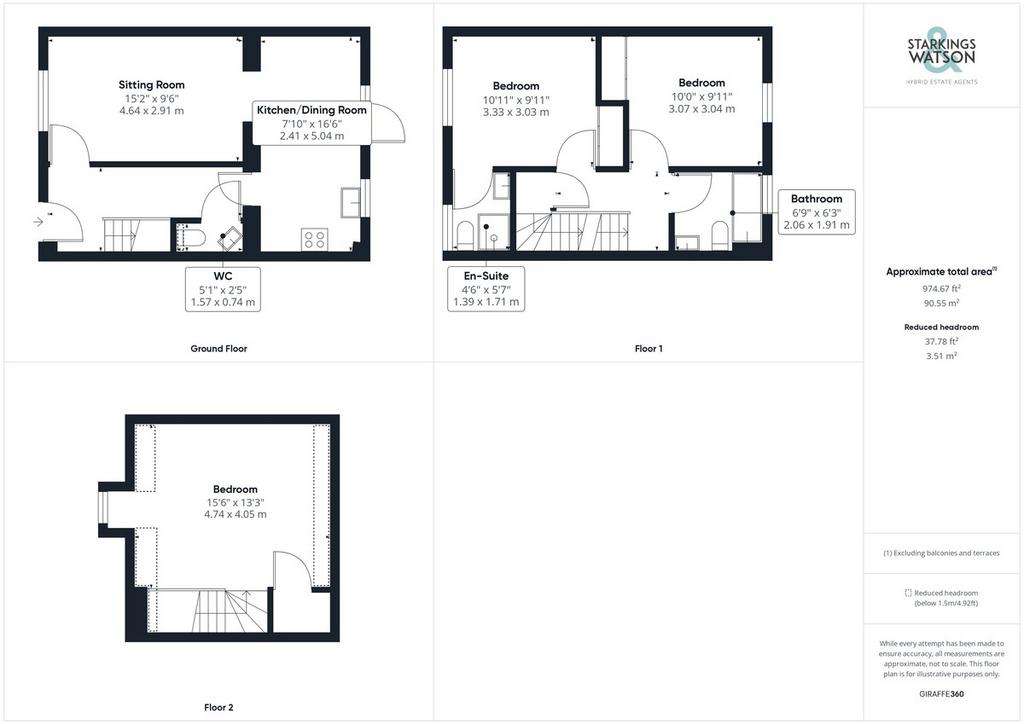 3 bedroom end of terrace house for sale - floorplan