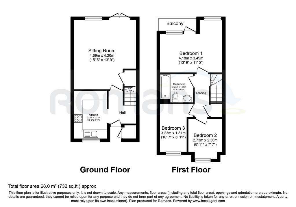 3 bedroom terraced house to rent - floorplan