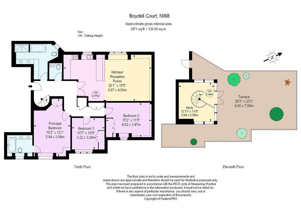 3 bedroom penthouse apartment to rent - floorplan