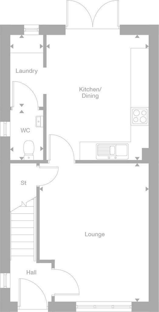 2 bedroom semi-detached house for sale - floorplan