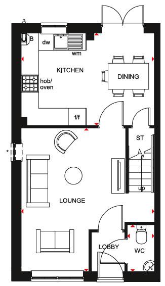 3 bedroom end of terrace house for sale - floorplan