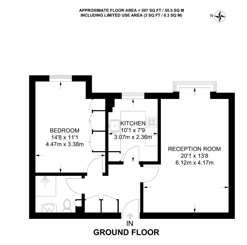 1 bedroom flat for sale - floorplan