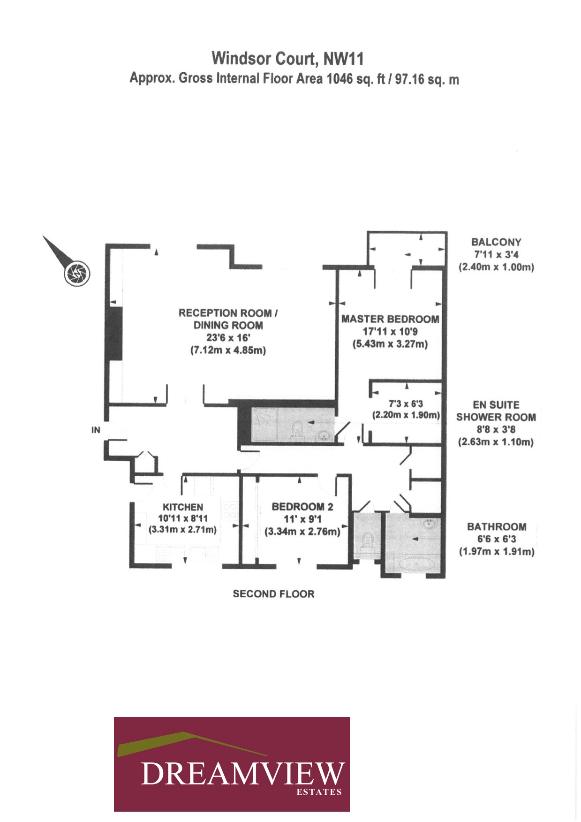 2 bedroom flat for sale - floorplan