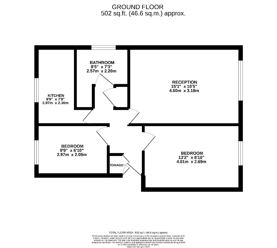 2 bedroom flat for sale - floorplan