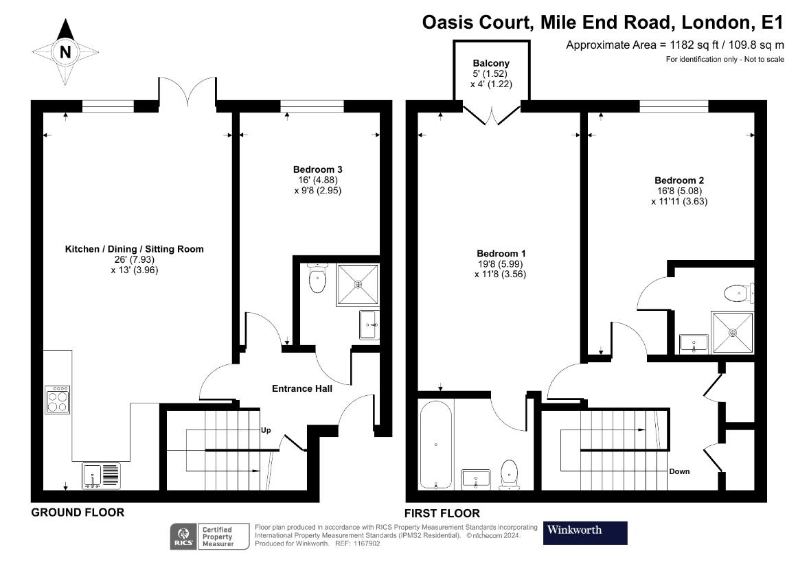 3 bedroom maisonette for sale - floorplan