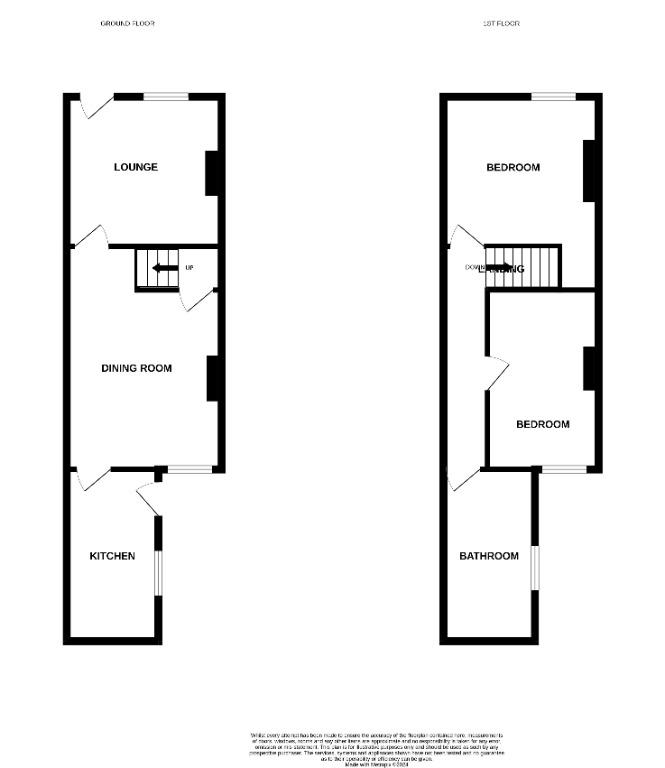 2 bedroom terraced house for sale - floorplan