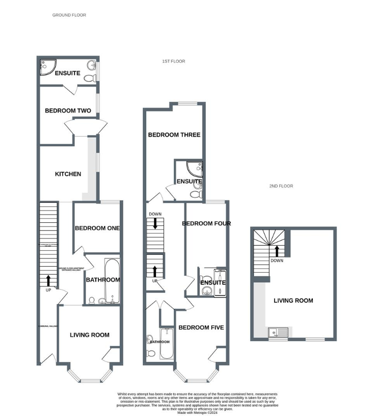 5 bedroom terraced house for sale - floorplan