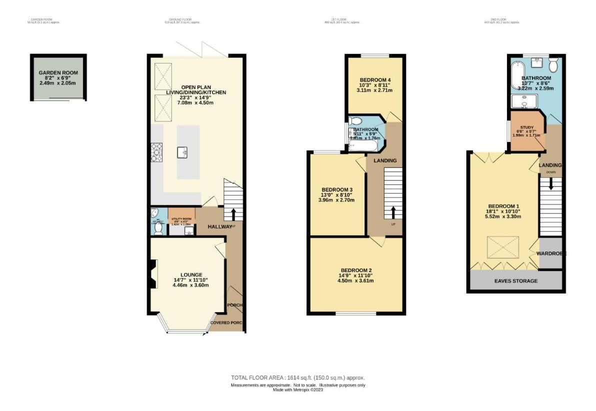 4 bedroom terraced house for sale - floorplan